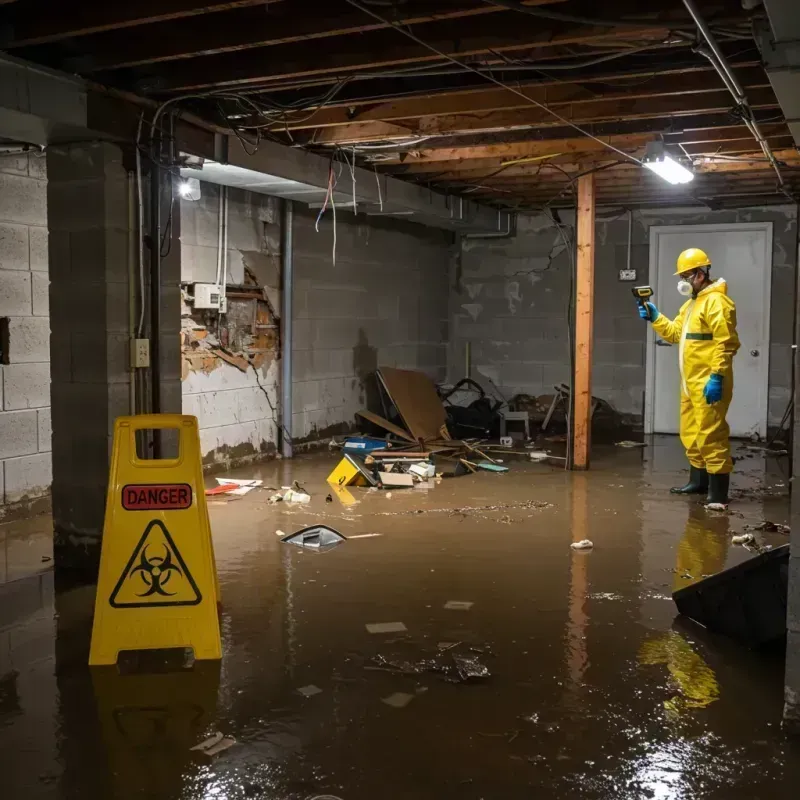 Flooded Basement Electrical Hazard in DeKalb, IL Property